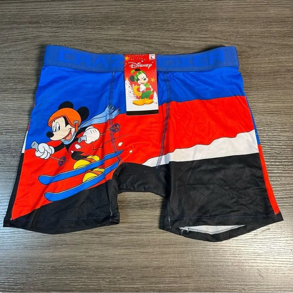 Disney NWT Mickey Mouse Skiing‎ Crazy Boxers Boxer Briefs LARGE